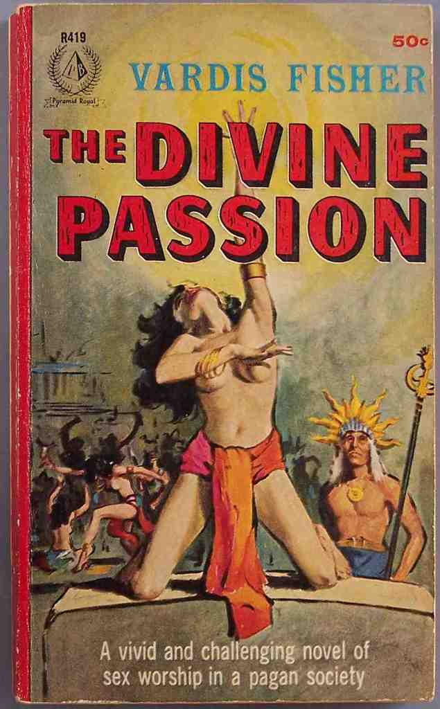 Ein Buch mit dem Titel "Die göttliche Leidenschaft" mit einem Bild einer knienden Frau auf dem Cover.