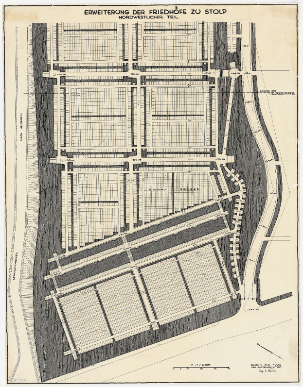 Eine alte Stadtkarte mit zahlreichen Gebäuden und einem Stadtplan, auf der Text steht, der das Stadtlayout beschreibt.