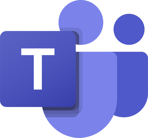 Ein blaues Symbol mit einem weißen Buchstaben 'T' in der Mitte, das Microsoft Teams darstellt.